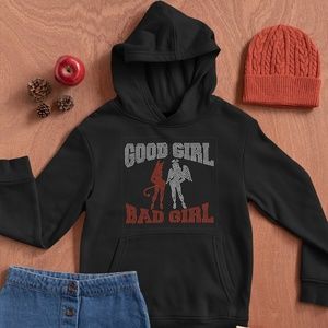 Good Bad Girl Rhinestone Bling Hoodie